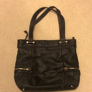B. Makowsky Black Leather Handbag